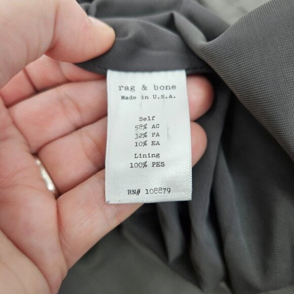 Rag & Bone Adelaide Racerback Mini Dress Gray Women’s Size 4 Ruched Bodycon - Picture 6 of 10